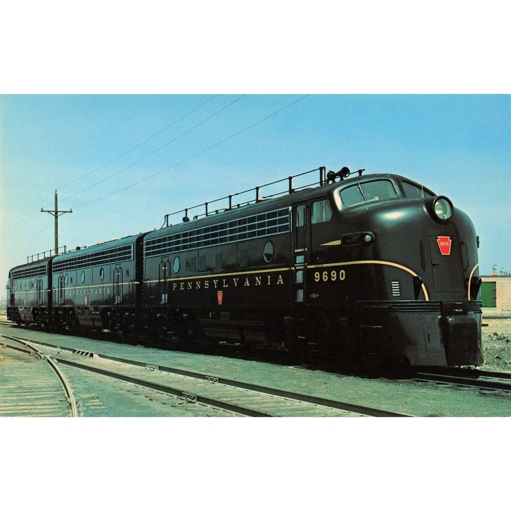 PRR Pennsylvania Railroad 9690 EMD F3 Diesel Locomotive Vintage Postcard Card
